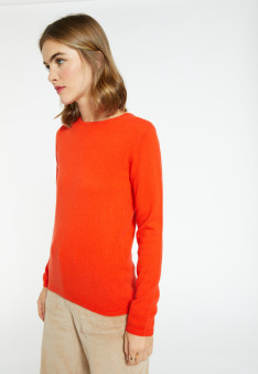 Round neck sweater 100% cashmere. BERLINE