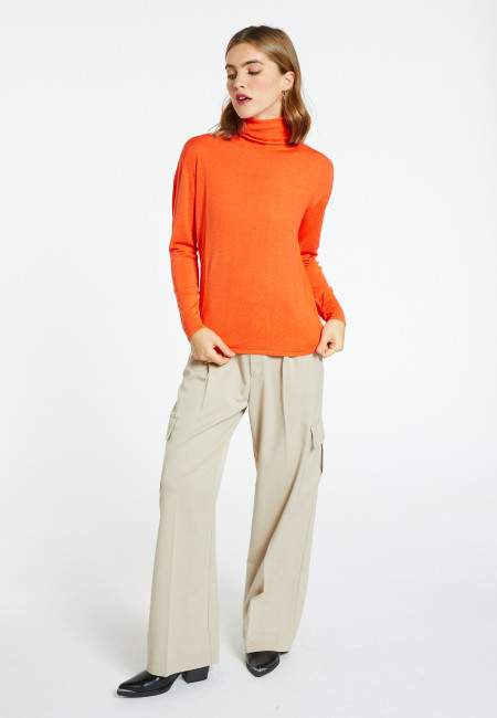 Bamboo cashmere turtleneck t-shirt - Aéris