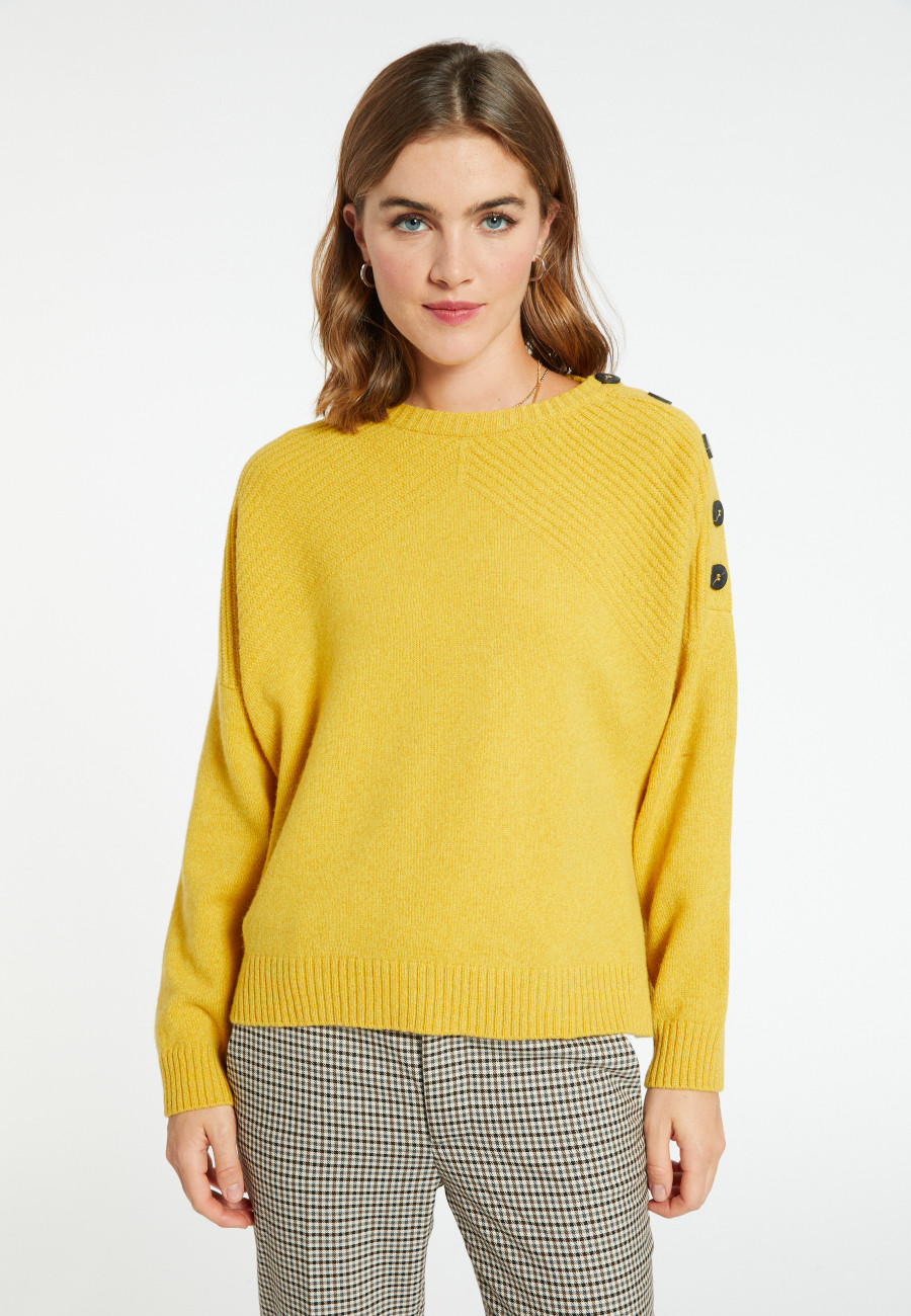 Pullover mit Knopfleiste aus Wolle und Kaschmir - Charlie