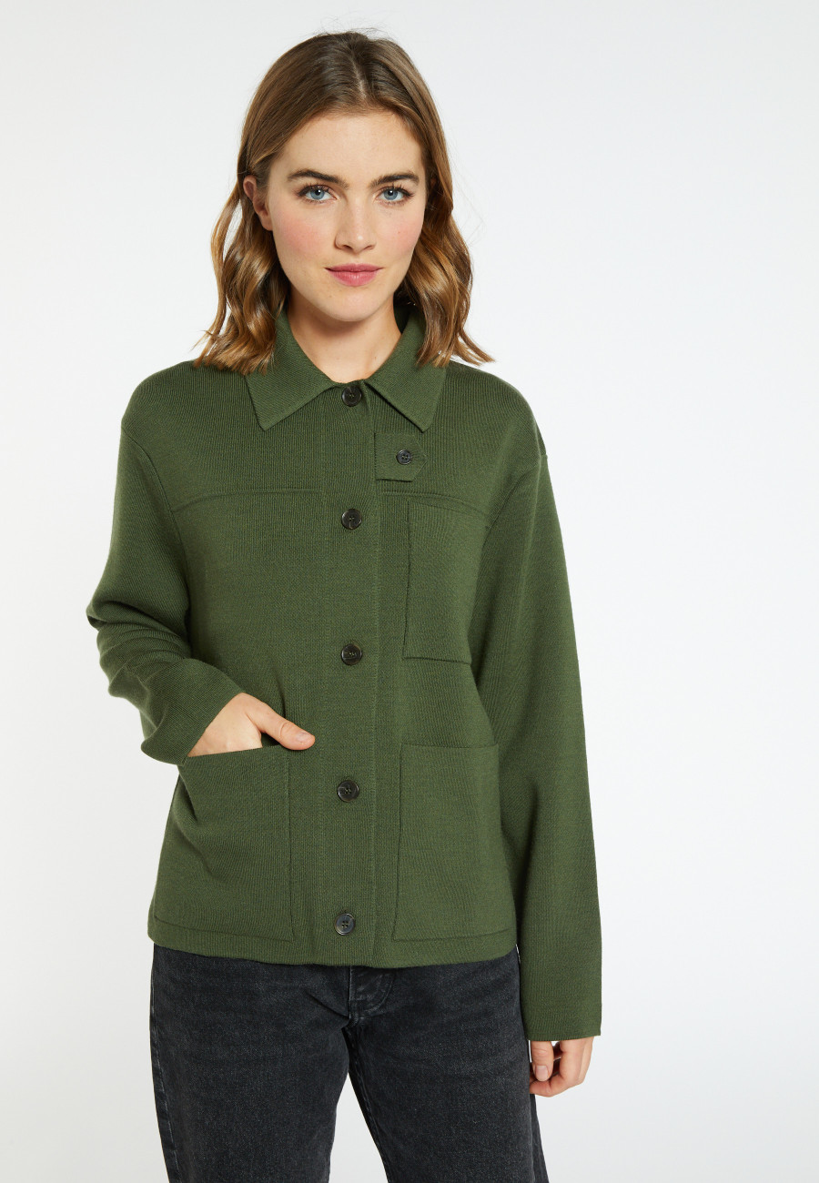 Merino wool jacket with buttons and pockets - Coline