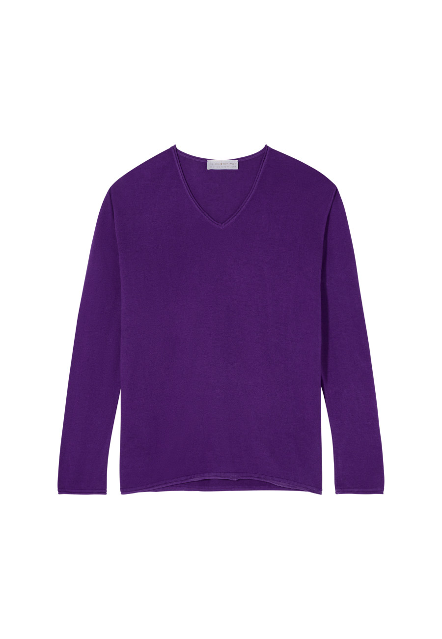 T-shirt col V en fibre de bambou cachemire - Aeline