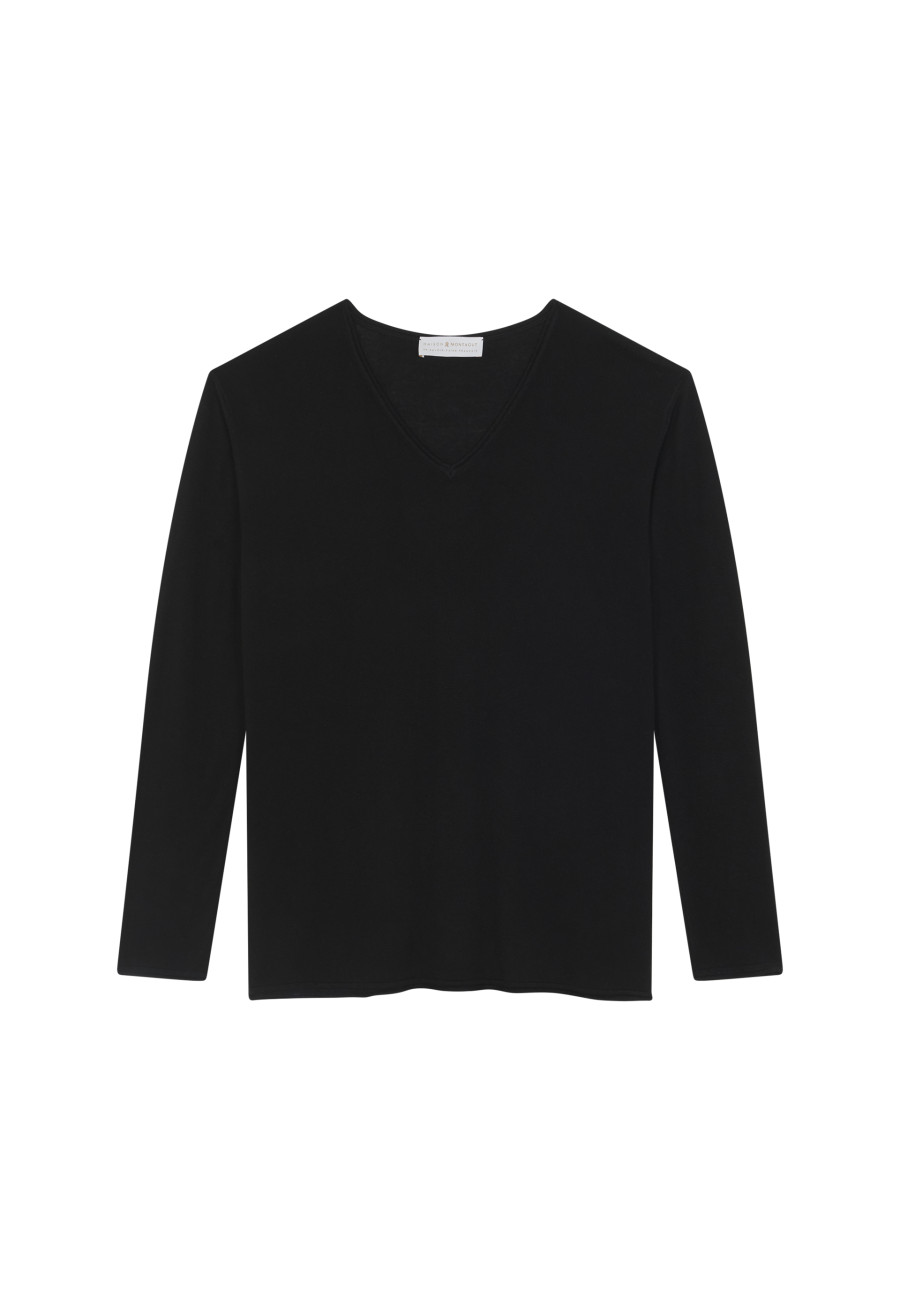 T-shirt col V en fibre de bambou cachemire - Aeline