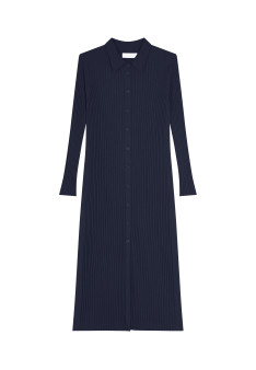 Long slit dress in wool blend - Caroline