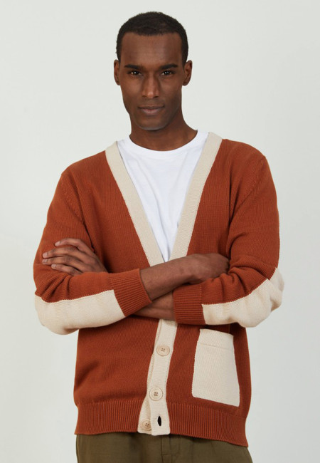 Two-tone cardigan in large cotton - Pierra
