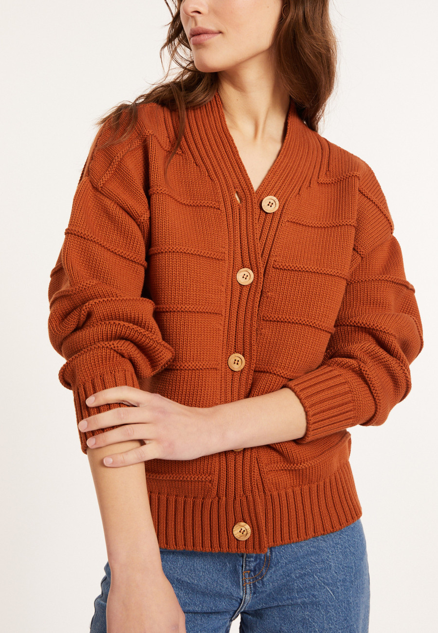 Loose cotton ribbed cardigan - Mardy