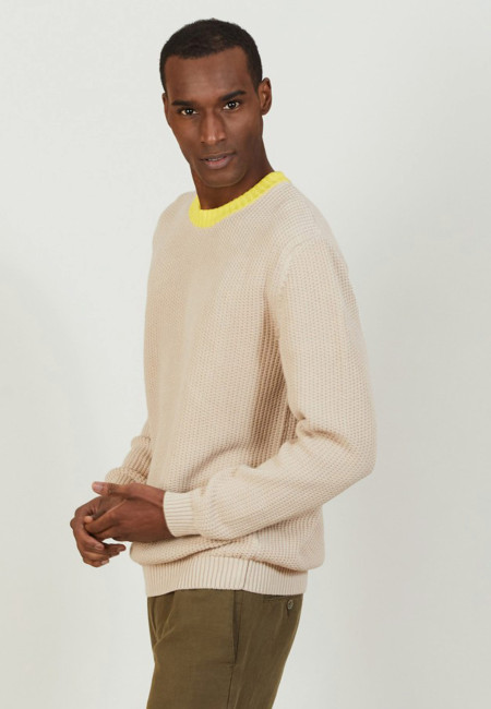 Two-tone sweater in large cotton - Pacome