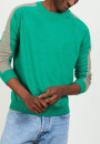 Pull bicolore col rond en lin cachemire - Perry 7319 veronese/sahara - 22 Vert moyen