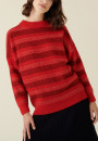 Pull col rond à rayures en mohair - Charlie 7502 rubis - 52 Rouge
