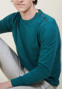 Pull col rond en coton - Bonze 6843 azur - 06 Bleu moyen