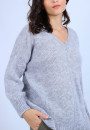 Pull col V avant et arrière en mohair - Simon