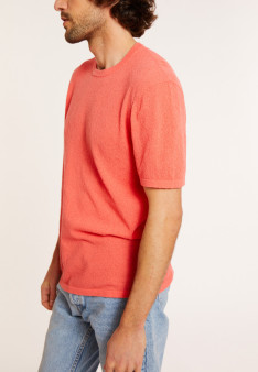 T-shirt col rond en coton brossé - Don 8091 lilas - 17 Violet