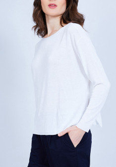 Pull avec fente sur le côté - Camille 6400 Blanc - 02 blanc