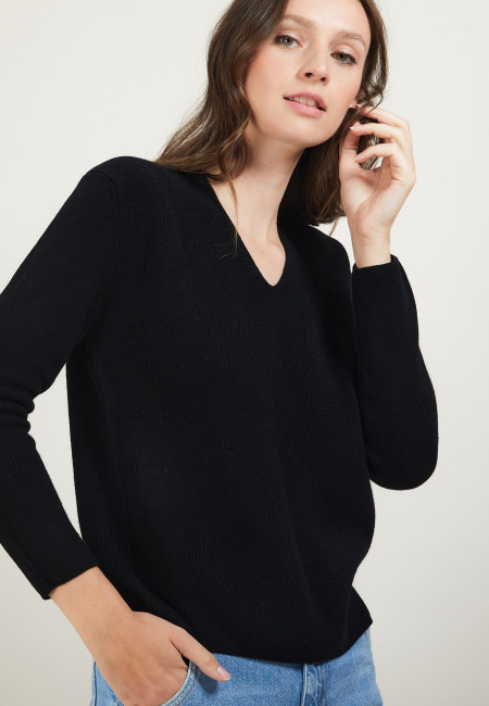 V-neck wool sweater - Fathia