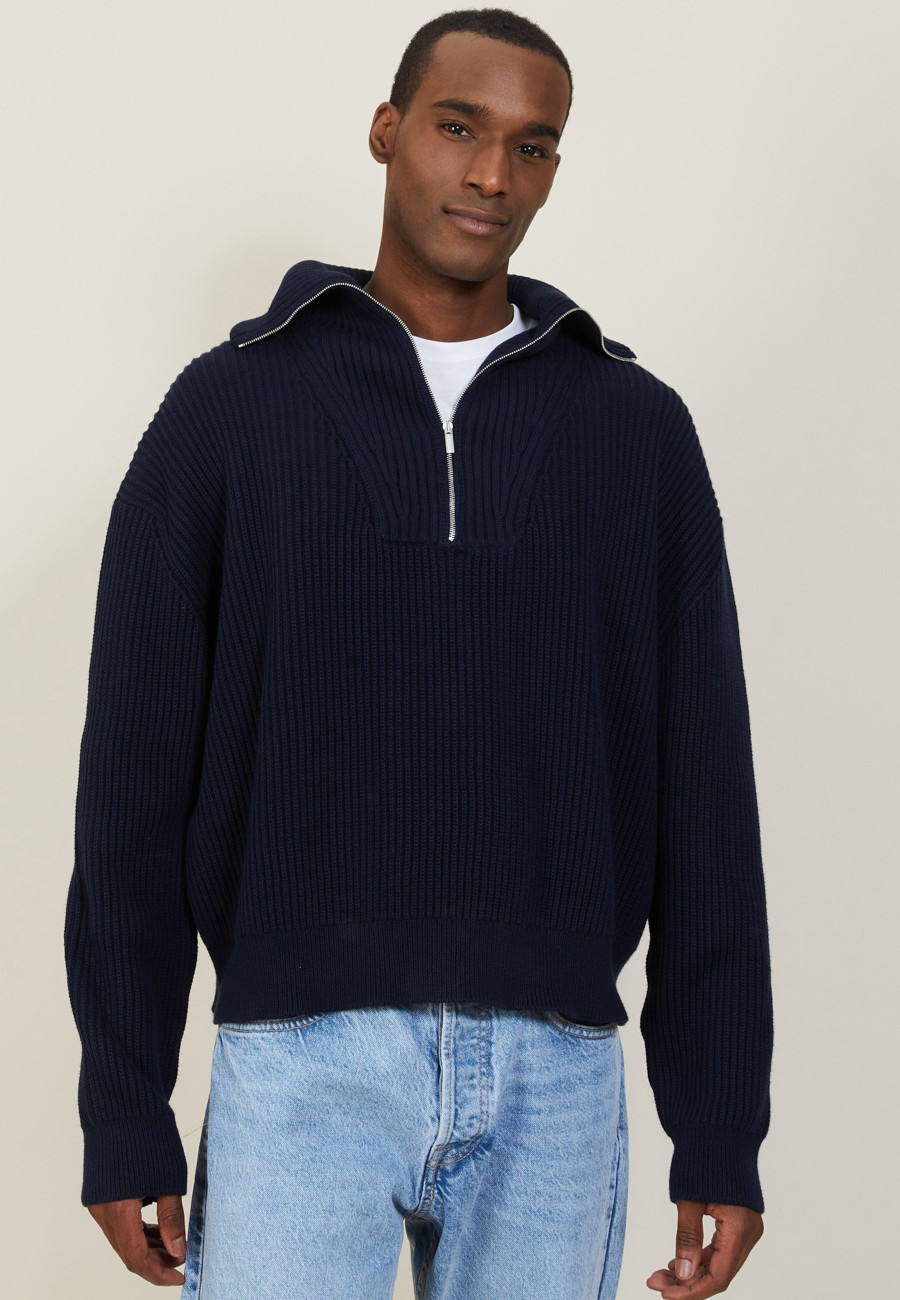 Large organic cotton trucker neck sweater - Bill