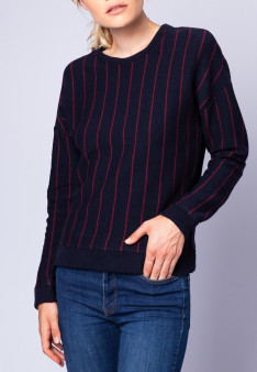 Wool and cotton jumper with tennis stripes - Eternel