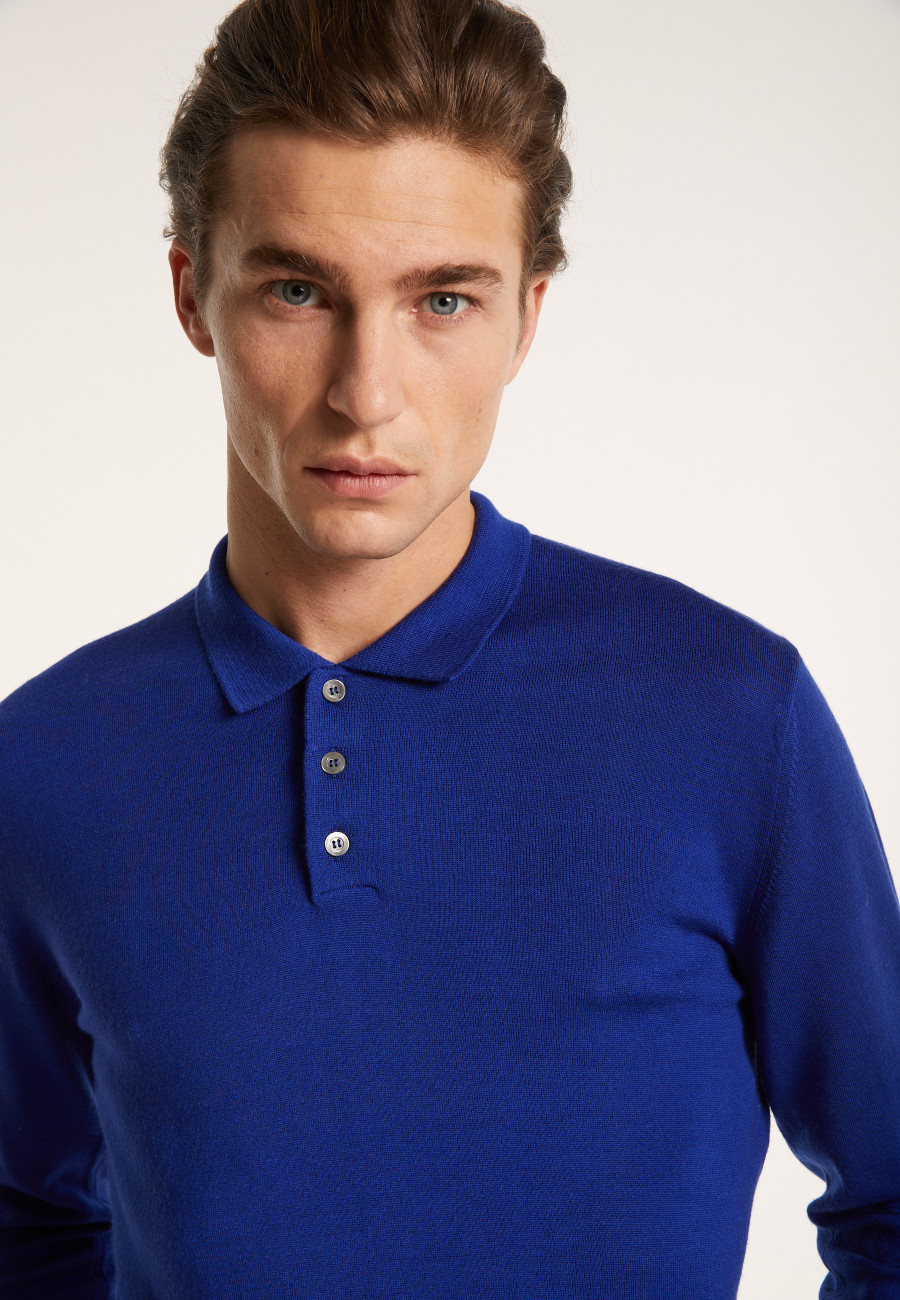 Pull col polo en laine mérinos - Eni