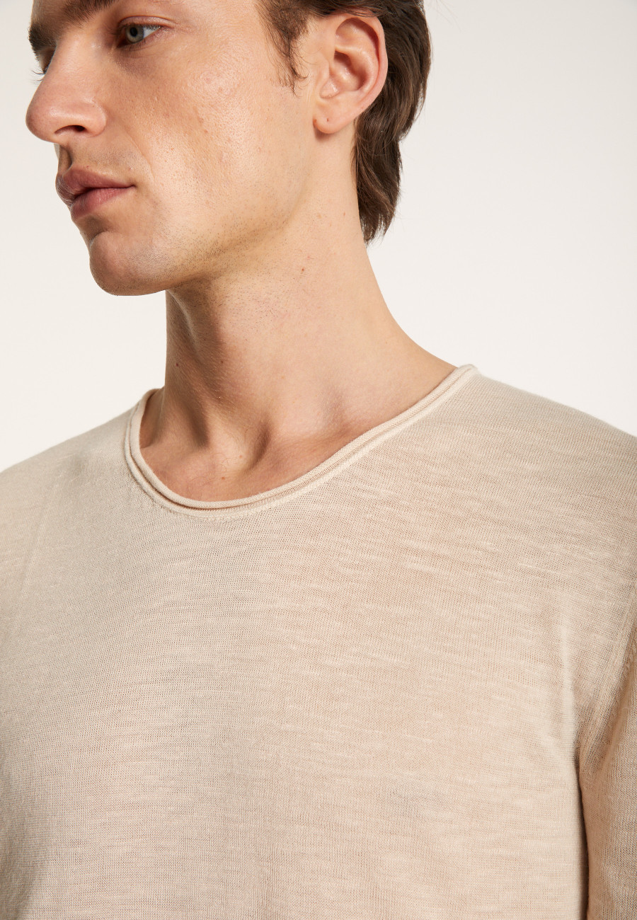 T-shirt col rond en lin flammé - Renaud