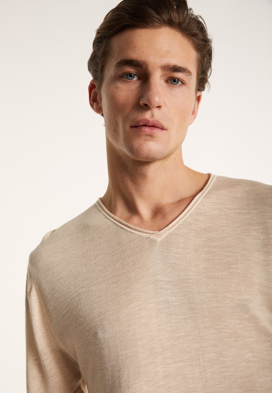 T-shirt col V en lin flammé - Reuben