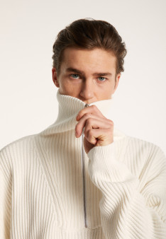 Large organic cotton trucker neck sweater - Bill