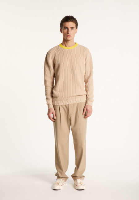 Two-tone sweater in large cotton - Pacome