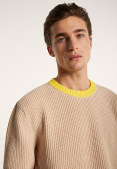 Two-tone sweater in large organic cotton - Pacome