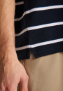 T-shirt en coton à rayures - Patrick 7360 blanc/rubis/sahara - 02 Blanc