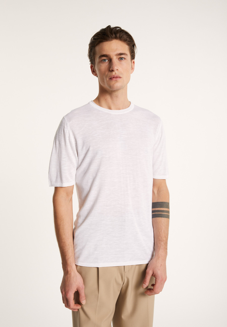 Round-neck slub linen T-shirt - Renaud