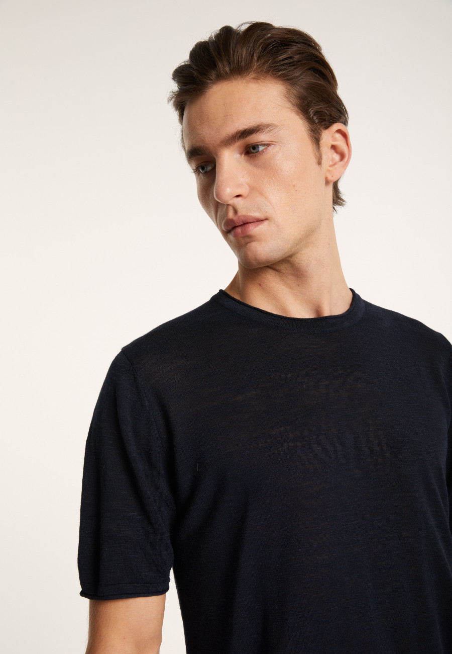 Round-neck slub linen T-shirt - Renaud