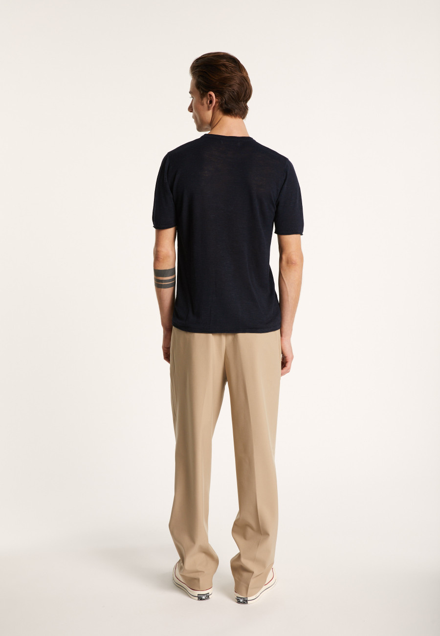 Round-neck slub linen T-shirt - Renaud