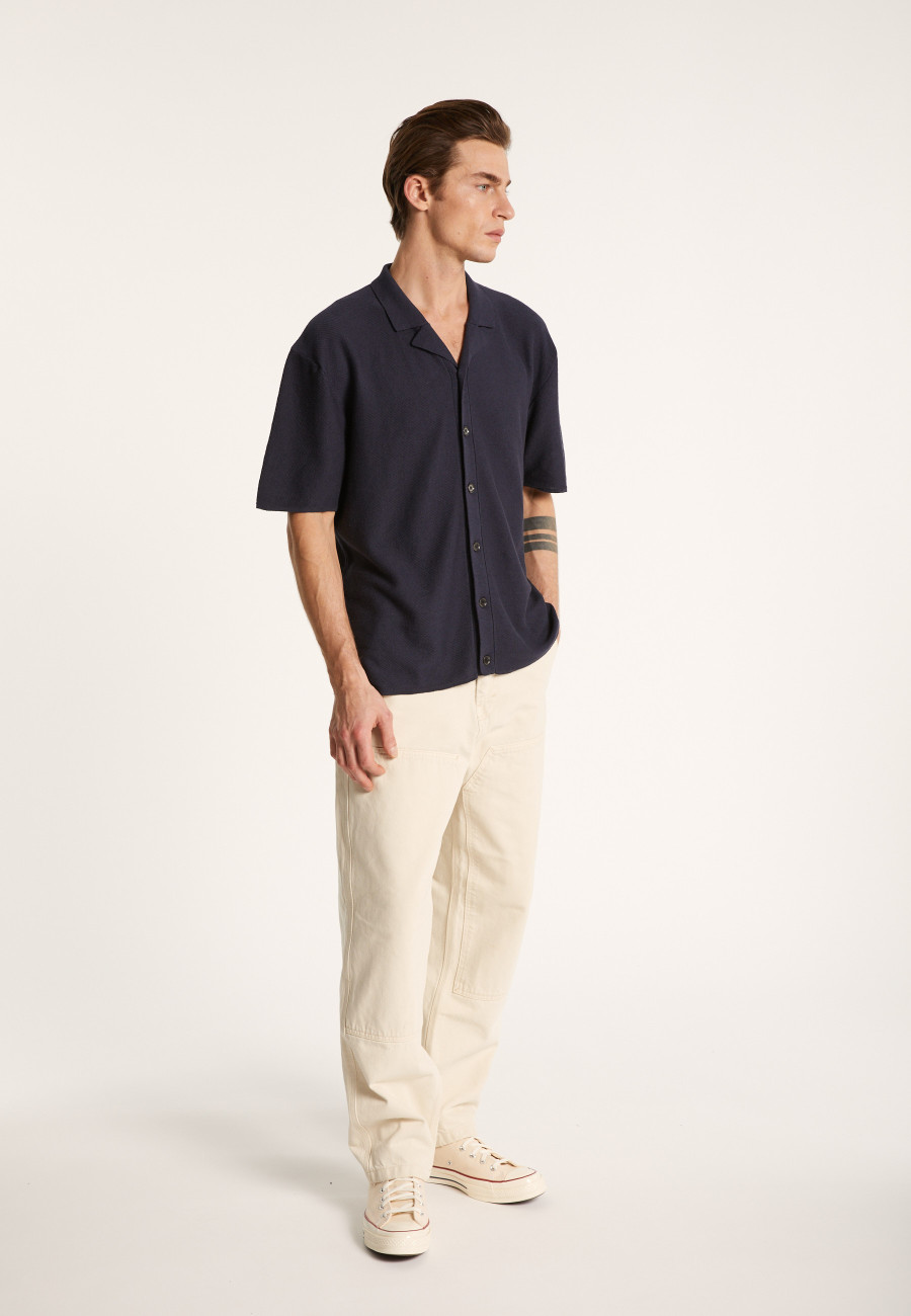 Chemise manches courtes en coton et lin - Igino