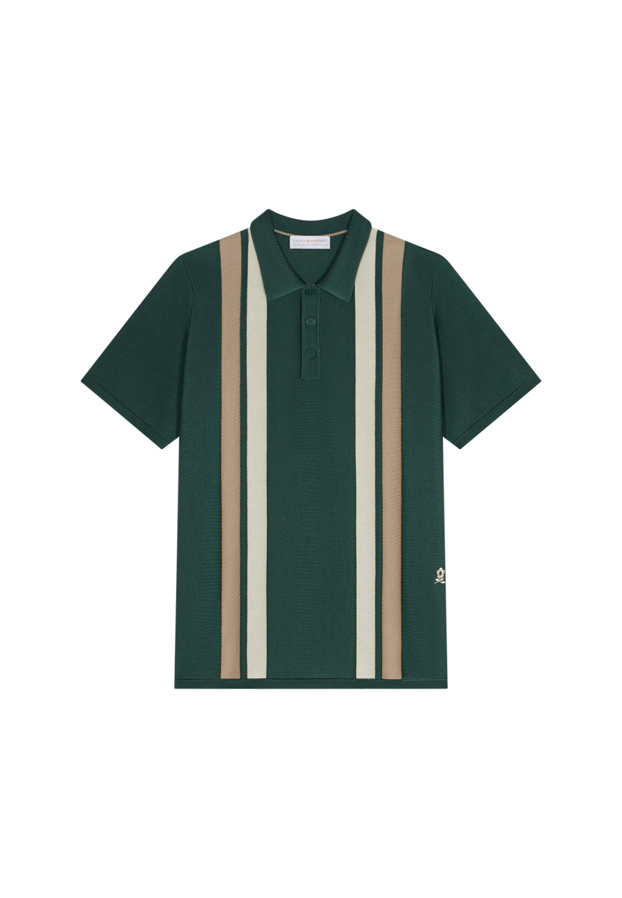 4 vertical stripes polo shirt in Fil Lumière - Ilann