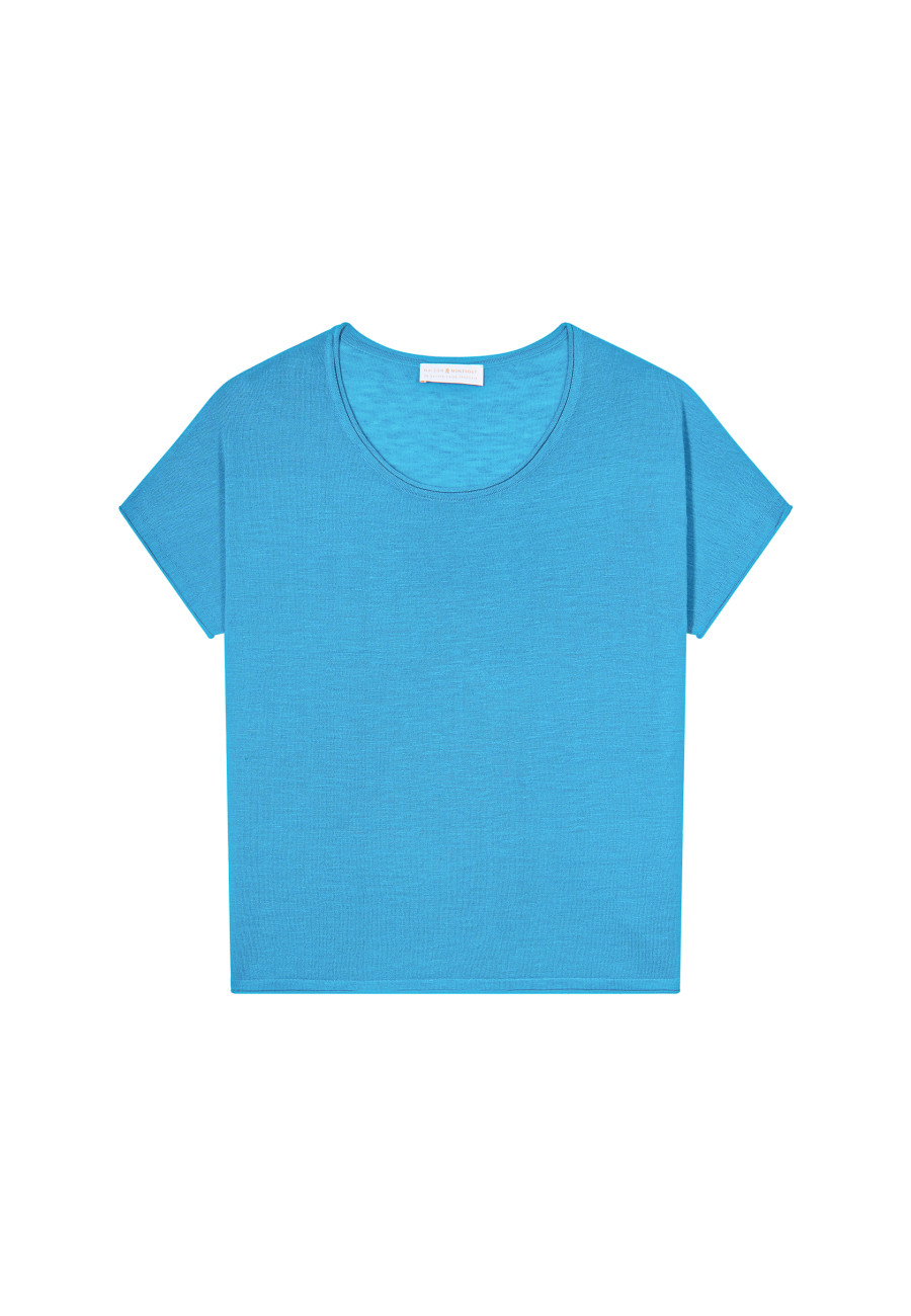 T-shirt col rond en lin flammé - Loli