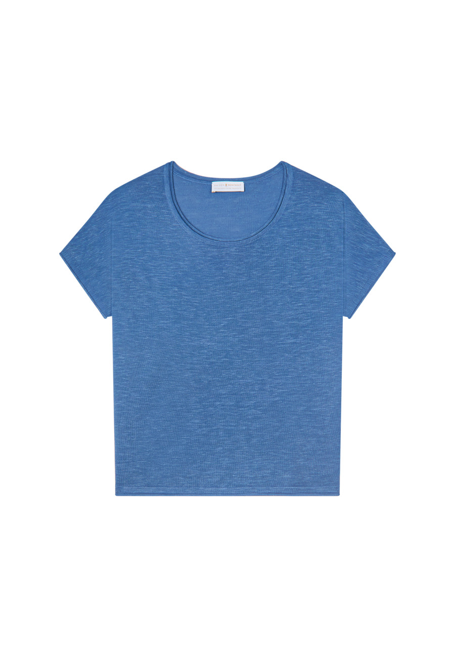 T-shirt col rond en lin flammé - Loli