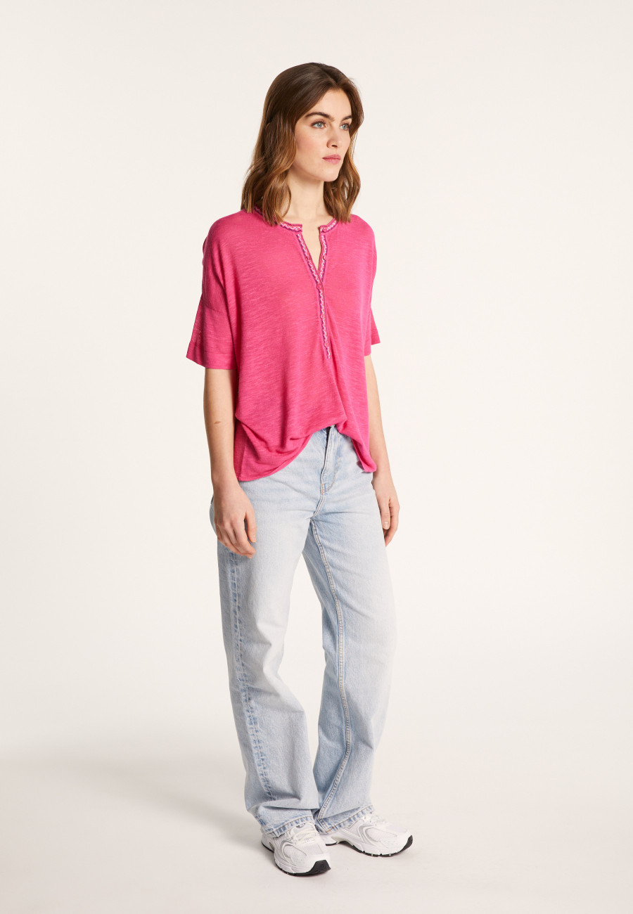 T-shirt en lin flammé - Lauria