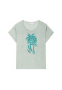 T-shirt à motif en lin flammé - Larissa