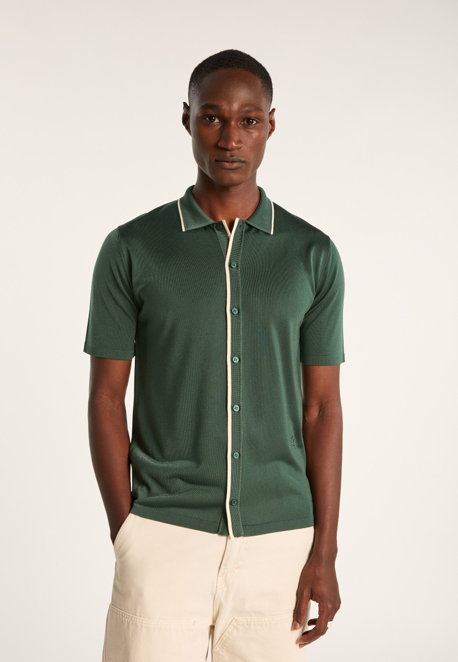 Short-sleeved shirt in Fil Lumière - Roman