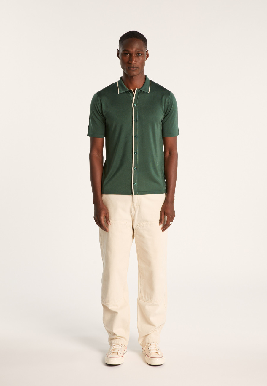 Short-sleeved shirt in Fil Lumière - Roman