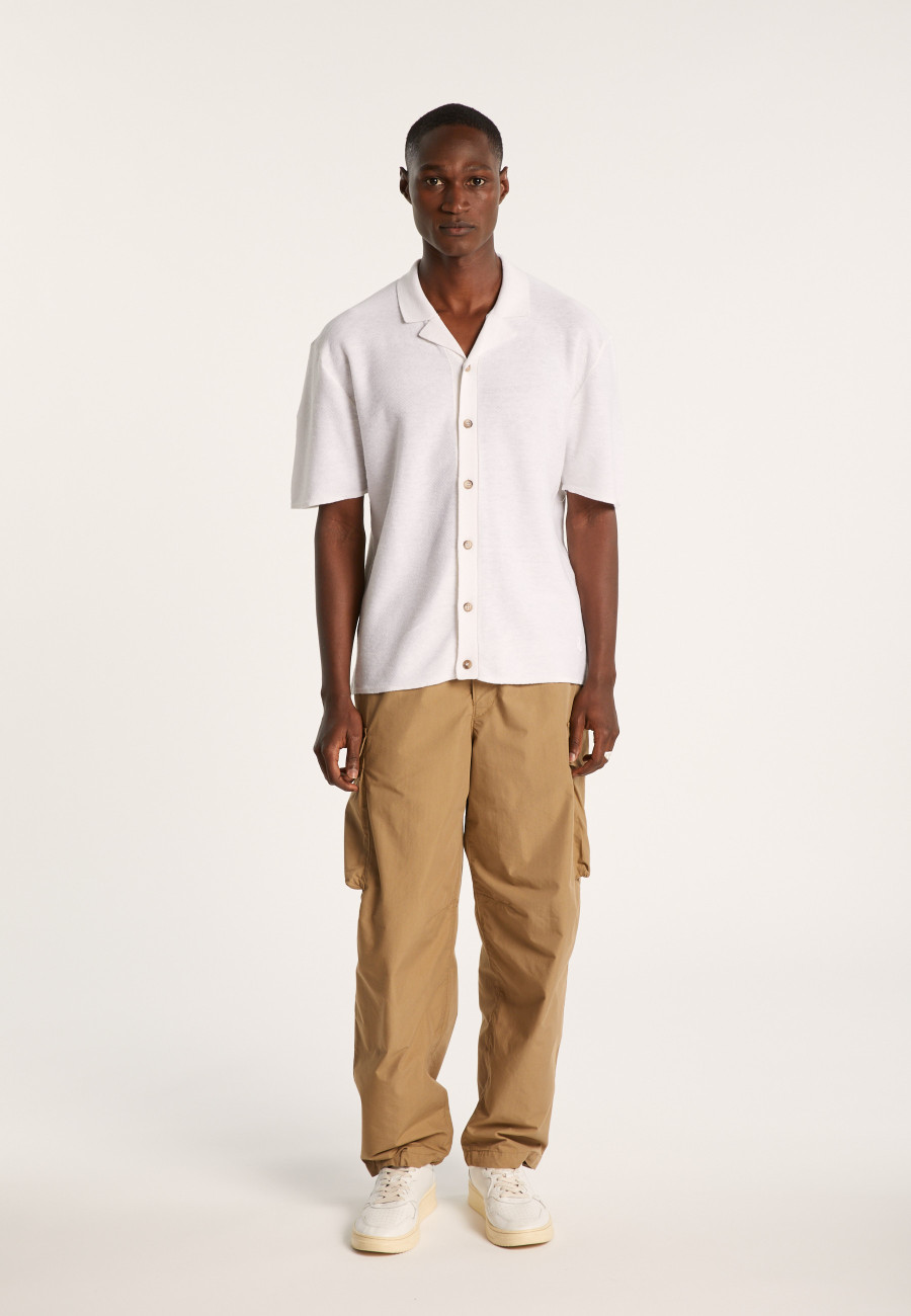 Chemise manches courtes en coton et lin - Igino