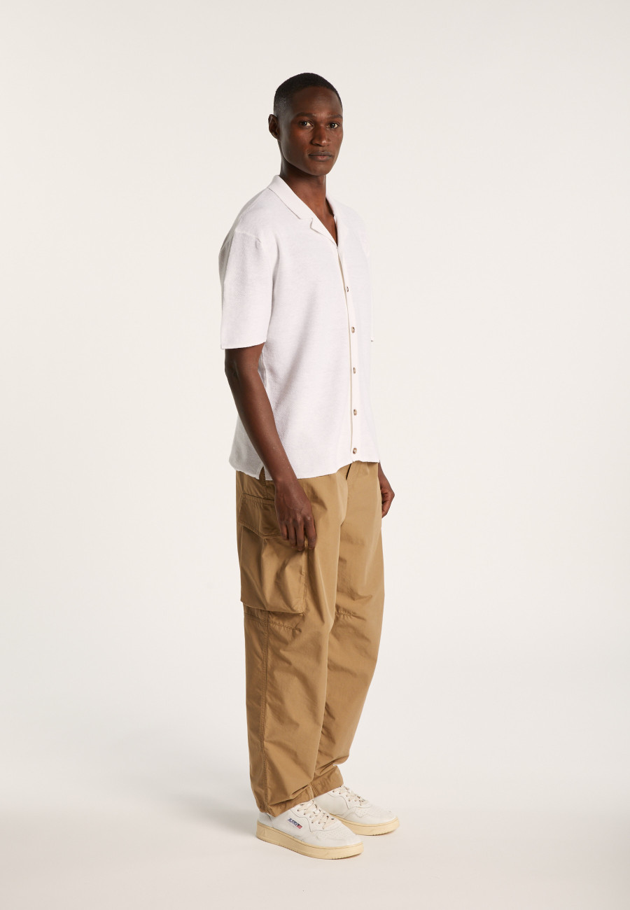 Chemise manches courtes en coton et lin - Igino