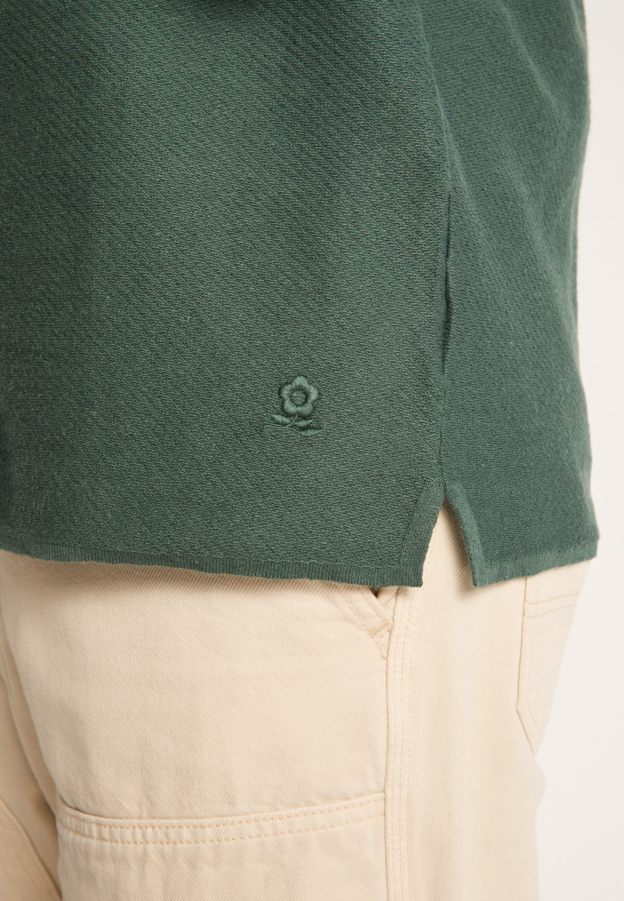 Short-sleeved cotton and linen shirt - Igino