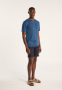T-shirt col tunisien en lin flammé - Baraka 7212 fusain - 83 Kaki