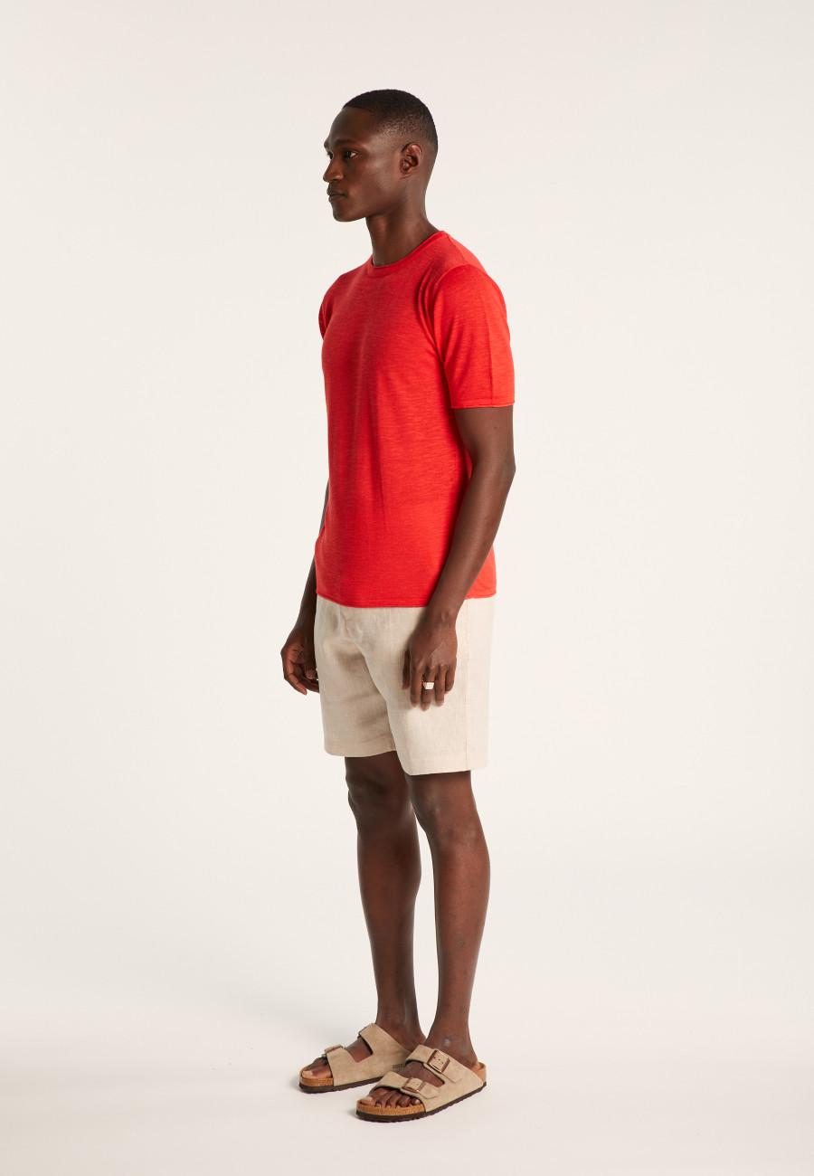 Round-neck slub linen T-shirt - Renaud