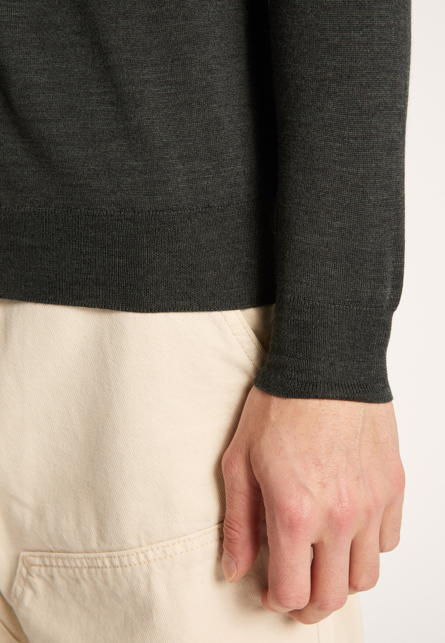 Polo collar sweater in wool - Eni