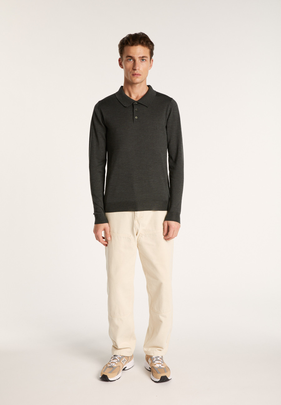 Polo collar sweater in wool - Eni