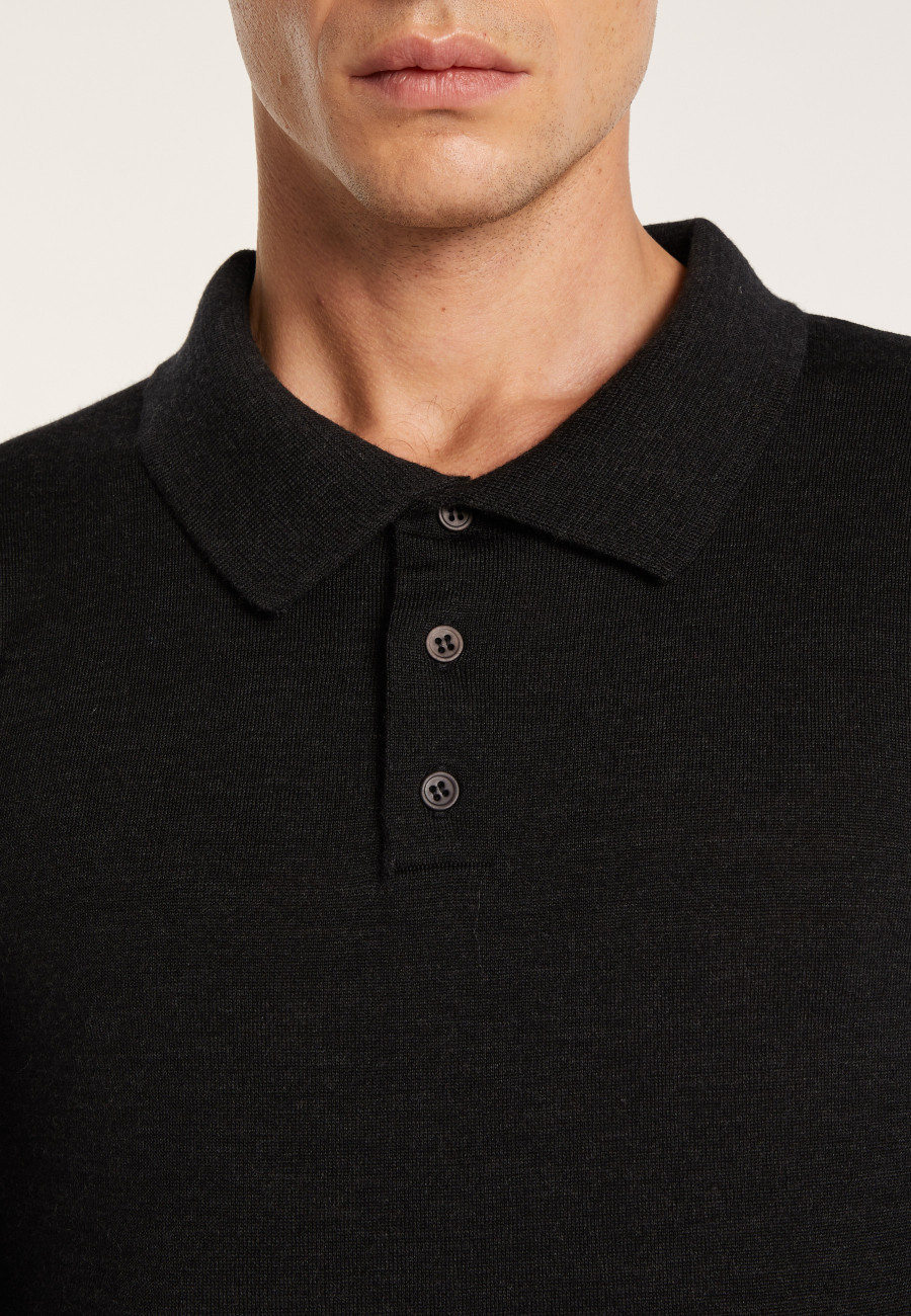 Pull col polo en laine mérinos - Eni