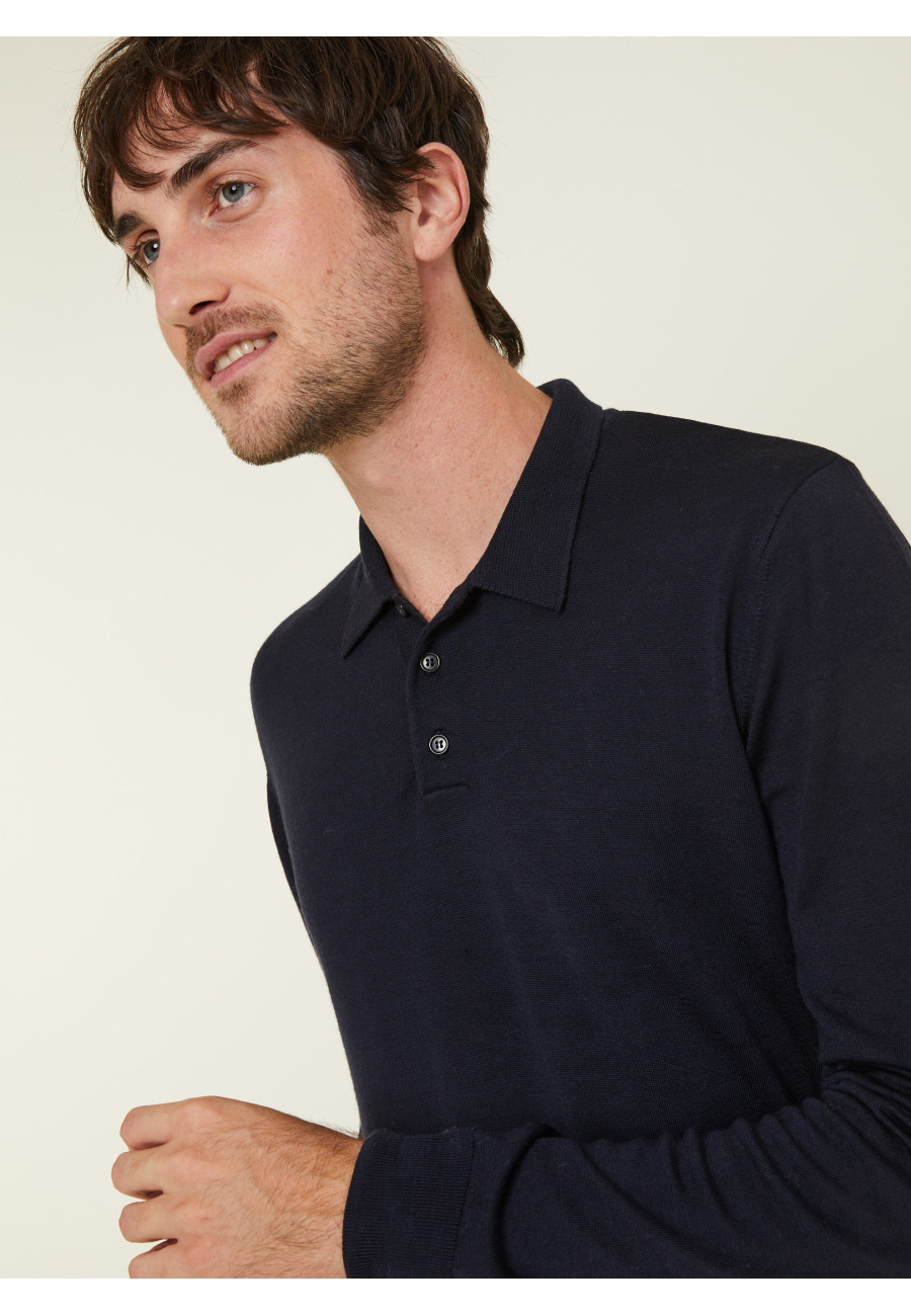 Polo collar sweater in wool - Eni