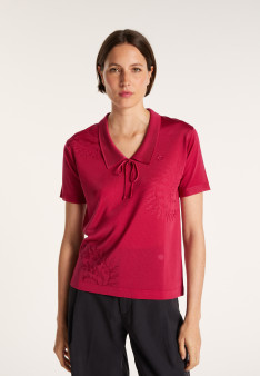 Elbow sleeve t-shirt in Lumière yarn with patterns - Erica