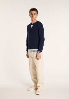 Round-neck cotton jumper - LUDO