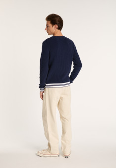 Round-neck cotton jumper - LUDO