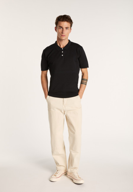 Cotton and silk polo shirt - LENNY